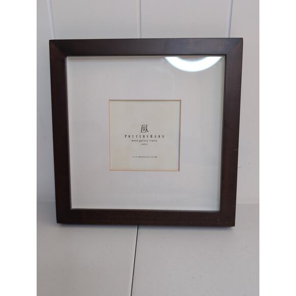 Pottery Barn Brown Wood Gallery Frame With Beveled Mat 4"x4" photo 9" x 9" Frame - Picture 1 of 3